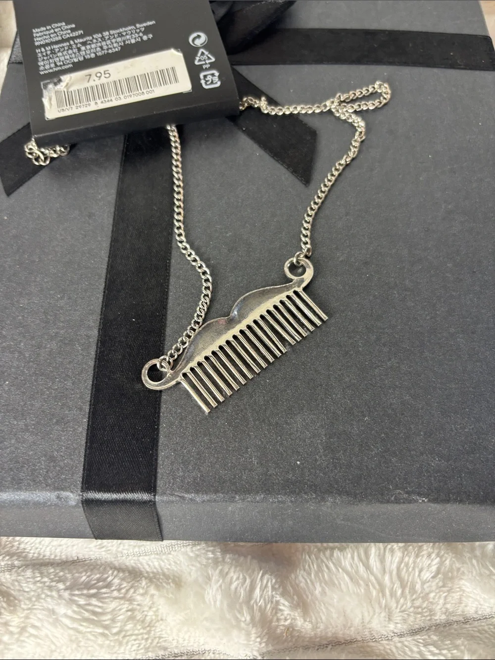 H & M Silver Comb Pendant Necklace - Women Accessories
